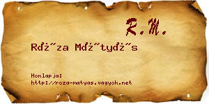 Róza Mátyás névjegykártya