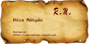 Róza Mátyás névjegykártya